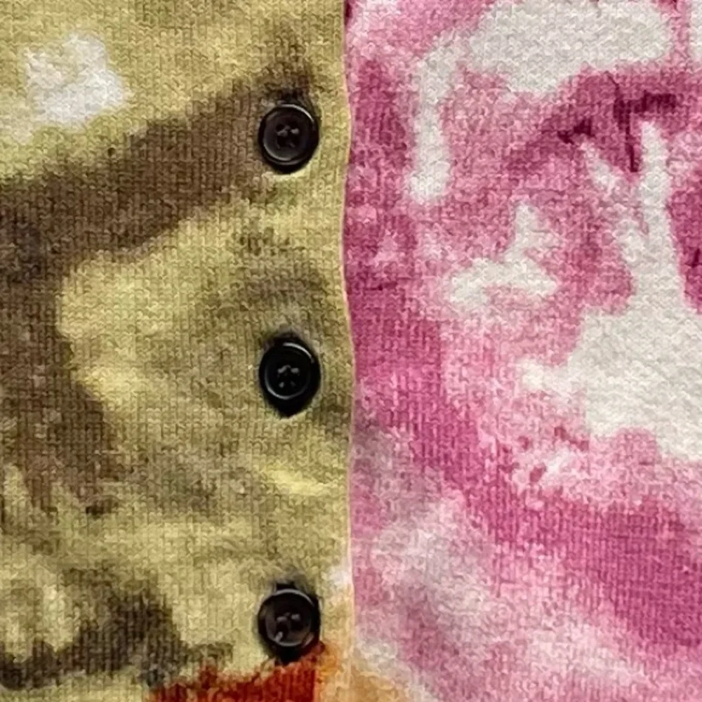 Isabella Rodriguez Beaded Tie Dye Cardigan Sweater Short Sleeve Size XL